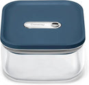 Caraway 1qt Glass Airtight Food Storage Container with Lid – Non-Toxic, BPA-Free Kitchen Storage Container – Stackable, Space-Saving Airtight Container for Dry Goods and More - Navy by CozyNest Decor