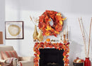 RECUTMS 2 Pack Fall Maple Garland - 5.8 FT/Pcs Autumn Hanging Fall Leave Vines for Home Garden Wedding Party Thanksgiving Dinner Fireplace Door Frame Doorway Backdrop Christmas Decor by CozyNest Decor