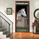 3D Door Stickers Murals Peel and Stick - Horse - Wallpaper Self-Adhesive Decals Removable PVC Waterproof Poster for Bedroom Living Room 30.3" x 78.7" by GreenHaven Gardens