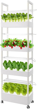 Hydroponic Growing Tower System Kit, 56-Plant Vertical Hydroponics Garden Tower with LED Grow Light, for Outdoor Indoor Herbs Fruits Vegetables Smart Garden Planter Kit by GreenHaven Gardens