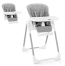 INFANS High Chair for Babies & Toddlers, Foldable Highchair with Multiple Adjustable Backrest Footrest Seat Height, Removable Tray, Detachable PU Leather Cushion Wheels (with Booster, Light Grey) by TinyTreasures Baby Boutique