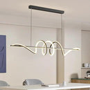 JAYMP Dining Room LED Chandelier 56W Dimmable Kitchen Island Light Modern Pendant Light Geometric Design Hanging Light Fixture Black 39 Inches by CozyNest Decor