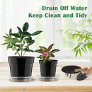 20 Pack Plant Pots, 6 Inch Plastic Plant Planter with Saucers and Mesh Mats, Durable Flower Pots with Drainage Holes Perfect for Indoor Outdoor, Black by GreenHaven Gardens