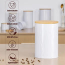 White Canister Sets for Kitchen Counter, Kitchen Canisters Set of 6, Flour and Sugar Containers, Coffee and Tea Storage, Modern Farmhouse Kitchen Decor by CozyNest Decor