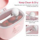 NCVI Baby Formula Dispenser On The Go, Formula Container To Go, Formula Holder for Travel, Outdoor Picnic with Baby Infant, Portable Container for Milk Powder, Snacks, Candy, Fruits (Pink) by TinyTreasures Baby Boutique