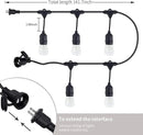 FRIDEKO HOME Waterproof Outdoor String Lights - 12Ft Commercial Grade Patio Lights Heavy Duty Light String Hanging Light Fixture with 11W S14 Bulbs for Deckyard Garden Porch Party Decor by GreenHaven Gardens