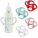 TonGass (4-Pack) Bottle Handles for Dr Brown Narrow Baby Bottles with Easy Grip Handles to Hold Their Own Bottle - BPA-Free Soft Silicone - Red Blue Pink and White by TinyTreasures Baby Boutique
