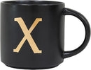 COLLECTIVE HOME - Monogram Ceramic Mugs, 15 oz Golden Initial Black Coffee Cups, Elegant Alphabet Tea Mugs, Elegant Personalized Mug with Gift Box, Unique Mug with Double Side Capital Lette (X) by CozyNest Decor