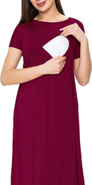 Smallshow Women's Maternity Nursing Dresses Split Long Dress for Breastfeeding by TinyTreasures Baby Boutique