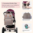 BabbleRoo Diaper Bag Backpack - Baby Essentials Travel Tote - Multi Function Waterproof Diaper Bag, Travel Essentials Baby Bag with Changing Pad, Stroller Straps & Pacifier Case - Unisex, Khaki by TinyTreasures Baby Boutique