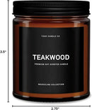 1OAK Scented Candles for Men - Teakwood & Masculine - Soy Wax, Long Burning Premium by CozyNest Decor