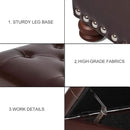Leather Storage Ottoman Bench Foot Rest Stool with Nailhead Trim (Dark Brown - Button Tufted Leather) by CozyNest Decor