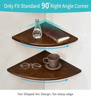 Corner Shelves, Floating Corner Shelf, Set of 2 16inch Solid Oak Wood Corner Wall Shelves, Round End with Wire Hole for Small Plant for Bedroom Kitchen, Living Room by CozyNest Decor