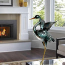 chisheen Crane Garden Statue Sculpture, Metal Heron Outdoor Decor, Yard Art Bird Decoy for Backyard Pond Patio Porch Lawn Decorations by GreenHaven Gardens