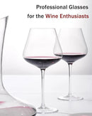 JBHO Set of 4-21 Ounce Hand Blown Italian Style Crystal Burgundy Wine Glasses - Lead-Free Premium Crystal Clear Glass - Gift-Box for any Occasion by CozyNest Decor