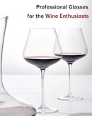 JBHO Hand Blown Italian Style Crystal Burgundy Wine Glasses - Lead-Free Premium Crystal Clear Glass - Set of 2-21 Ounce - Gift-Box for any Occasion by CozyNest Decor
