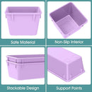 WOWBOX 25 PCS Plastic Drawer Organizer Set, 4 Sizes Desk Drawer Divider Organizers and Storage Bins for Makeup, Jewelry, Gadgets for Kitchen, Bedroom, Bathroom, Office, Purple by TinyTreasures Baby Boutique