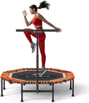 CLORIS 38in/48in Folding Trampoline - Max Load 220lbs / 450lbs Mini Trampoline Rebounder Trampoline for Adults with Adjustable Foam Handle, with safty Padded Cover Best Gift for Kids/Adult by TinyTreasures Baby Boutique