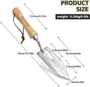 Berry&Bird Potting Trowel, Stainless Steel Serrated Hand Shovel, Wood Handle Garden Trowel Tool with Measuring Scale for Effortless Digging,Roots，Planting, Cutting and Transplanting by GreenHaven Gardens