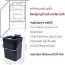 Compost Bin for Kitchen Countertop Under Sink,Bathroom Hanging Small Trash Can with Lid,Mountable Food Waste Bucket,1.3 Gal/5 L Series,Black by GreenHaven Gardens