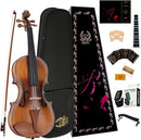 Rhythm Violin Set for Beginners,Acoustic Violins Starter Kit Package for Student,Beginners Fiddle with Hard Case, Rosin, Shoulder Rest, Bow, and Extra Strings (MATTE, Full) by TinyTreasures Baby Boutique