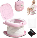 2025 Upgraded Portable Potty Training, Travel Potty for Toddler, portable toilet for kids Foldable, Apply to Seat Emergency Toilet for Camping, Outdoor,Car, Indoor(Pink) by TinyTreasures Baby Boutique