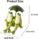 Couple Frogs Outdoor Statue - Frogs Decor Resin Happy Couple Hold an Umbrella Garden Statue Frog Garden Décor for Patio Yard Lawn Porch Gardening Décor 8.5" x 11" x 6.5" by GreenHaven Gardens