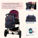 BabbleRoo Diaper Bag Backpack - Baby Essentials Travel Tote - Multi Function Waterproof Diaper Bag, Travel Essentials Baby Bag with Changing Pad, Stroller Straps & Pacifier Case - Unisex, Navy Blue by TinyTreasures Baby Boutique