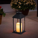 YAKii Hanging Glass Panes Lantern Portable Led Candle Light Operated by 3AAA Battery Use for Garden Yard, Indoor & Christmas Day Decoration etc (Black 2PCS) by CozyNest Decor