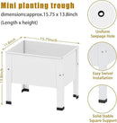 aboxoo 2 Packs 14 Inch Small Planter Raised Garden Bed with Legs,Outdoor Metal Planter Box for Patio,Elevated Garden Bed for Vegetables Flower Herb(White) by GreenHaven Gardens