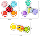 ALASOU 3PCS Pop Suction Cup Spinner Toys for 1 Year Old Boy Girl|Novelty Spinning Tops Toddler Toys Age 1-2|Sensory Baby Bath Toy for Toddlers 1-3|12 18 Months Boy Birthday Gift for Infant by TinyTreasures Baby Boutique