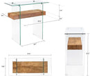 ivinta Glass Console Table with Storage, 31.5'' Modern Narrow Entryway Table for Small Space with Natural Wood Shelves for Living Room, Hallway, Foyer, Bedroom 5103 (Natural) by CozyNest Decor