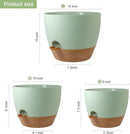 Big Self Watering Pots 12/10/9 inch, Planter, Plant Pots with Mesh Drainage Holes for Indoor Outdoor Garden Plants, Plastic Flower Pots with Removable Deep Reservoir, Green with Brown by CozyNest Decor