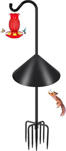 Gtongoko Bird Feeder Pole Squirrel Proof 92 Inch Shepherds Hook for Outdoor with Squirrel Baffles Adjustable Heavy Duty with 7 Prongs Base for Hanging Plants, Bird Feeders, Black by CozyNest Decor
