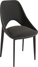 LeisureMod Amalfi Upholstered Fabric Dining Chair – Modern Side Chair with Iron Legs, Mid-Century Accent Chair for Dining Room or Kitchen by CozyNest Decor