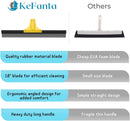 Squeegee Broom for Floor, 18'' Heavy Duty Rubber Wiper with 60'' Long Handle for Bathroom Tile, Garage Concrete, Deck, Shower Glass, Window Cleaning by GreenHaven Gardens