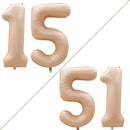 GOER Number 15 Balloons for 15th Birthday Sweet 15 Party Decorations,42 Inch Jumbo Foil Helium 51 Balloons for 51st Birthday Party Decoration (Caramel) by TinyTreasures Baby Boutique