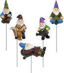 Garden Miniature Gnomes Set of 5PCS,Happy Life Gift for Outdoor Fairy Garden Yard Lawn Décor by GreenHaven Gardens