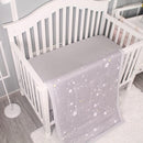 Belsden 3 Piece Crib Bedding Set for Baby Boys Girls, Classic Nursery Bedding Essential Including Comforter, Crib Sheet and Crib Skirt, Ultra Soft Cozy, Star Light Grey by TinyTreasures Baby Boutique