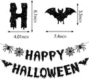Red Black Happy-Halloween Party Decorations - 13PCS Spider Web Bats Streamers Banner ,Paper Flowers Lanterns Tissue Pom Poms Fans, Classroom Birthday Bachelorette Hanging Supplies Decor Hugfond by CozyNest Decor
