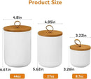 Canister Sets for Kitchen,Ceramic Kitchen Canisters for Countertop with Airtight Wood Lids for Serving Ground Coffee, Tea, Spice, Grains, Sugar, Salt (White Pack of 3 (8.7/27/44 Oz)) by CozyNest Decor