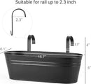 Dahey 3 Pcs Metal Hanging Flower Pots for Railing Fence Outdoor Planter 15.7 Inch Hanging Bucket Pots Countryside Window Flower Plant Holder with Detachable Hooks for Garden Yard Home Decor,Black by GreenHaven Gardens