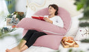 Meiz Pregnancy Pillow, Cooling Silky Pregnancy Pillows for Sleeping, 65" U Shaped Full Body Maternity Pillow for Pregnant Women, with Washable Jersey Cotton Cover, Pink by TinyTreasures Baby Boutique