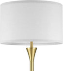GLOBE Electric 61000150 60" Floor Lamp, Antique Brass Finish, Beige Fabric Shade, Mid-Century Modern Standing Lamp, E26 Base, Sustainable Design for Living Rooms and Bedrooms by CozyNest Decor