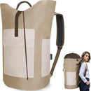Laundry Bag Backpack, 125L Extra Large Travel with Shoulder Straps, Adjustable & Extendable Design, Laundry Hamper Bag with 3 Pockets for Laundromat, College, Travel, Camping (Brown) by TinyTreasures Baby Boutique