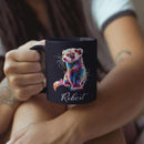 Custom Choose Name Ferret Coffee Mug, Colorful Animal Ceramic Cup, Gift For Ferret Lovers, Personalized 11oz & 15oz Mugs by CozyNest Decor