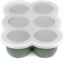WeeSprout Silicone Baby Food Freezer Tray with Clip-on Lid - Perfect Storage Container for Homemade Baby Food, Vegetable & Fruit Purees, and Breast Milk (Matte Green, Six 3 Ounce Sections) by TinyTreasures Baby Boutique