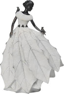 DiliComing Fairy Garden Accessories Outdoor Statue - Table Decor for Living Room Garden Maiden Bookshelf Decor Xmas Resin Holly Leaves Maiden White Statue 10.5 * 6.0 * 14.5 Inch by CozyNest Decor