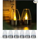 Solar Candle Lights,Flameless Candle Lights,Solar Rechargeable Tea Wax lamp,6 flameless Candle Light, Suitable for Wedding, Valentine's Day, Halloween, Christmas (Tea Light) by GreenHaven Gardens