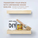 Homeforia 12 inch Natural Floating Shelf, High End Solid Real Wood 12inch Small Floating Shelves for Wall Mounted, Natural Wooden Floating Shelves, Heavy Duty Bracket, 12 X 6.5 X 1.75 in, Set of 4 by CozyNest Decor